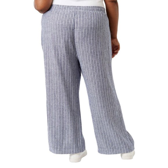 NWT Briggs Womens Linen Blend Comfort Waist Pull On Pants Blue Size S $60 8HL011 - Picture 2 of 2
